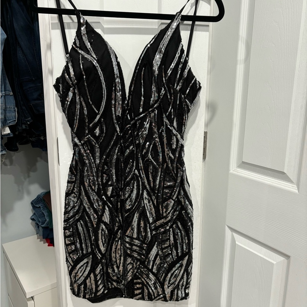 Black and silver dress